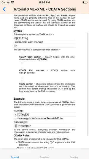 Tutorial for XML screenshot 3