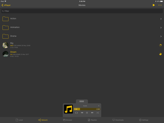 nPlayer Plus iPad app afbeelding 1