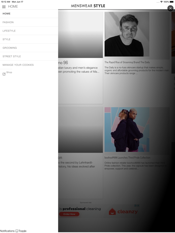 Menswear Style iPad screenshot 1 - Lifestyle app