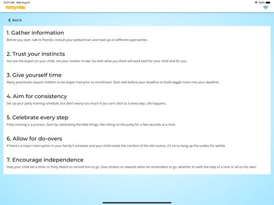 Potty Training Time iPad screenshot 6 - Education app