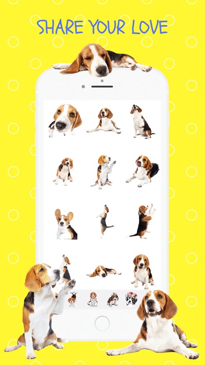 Beagle Fun Emoji Stickers