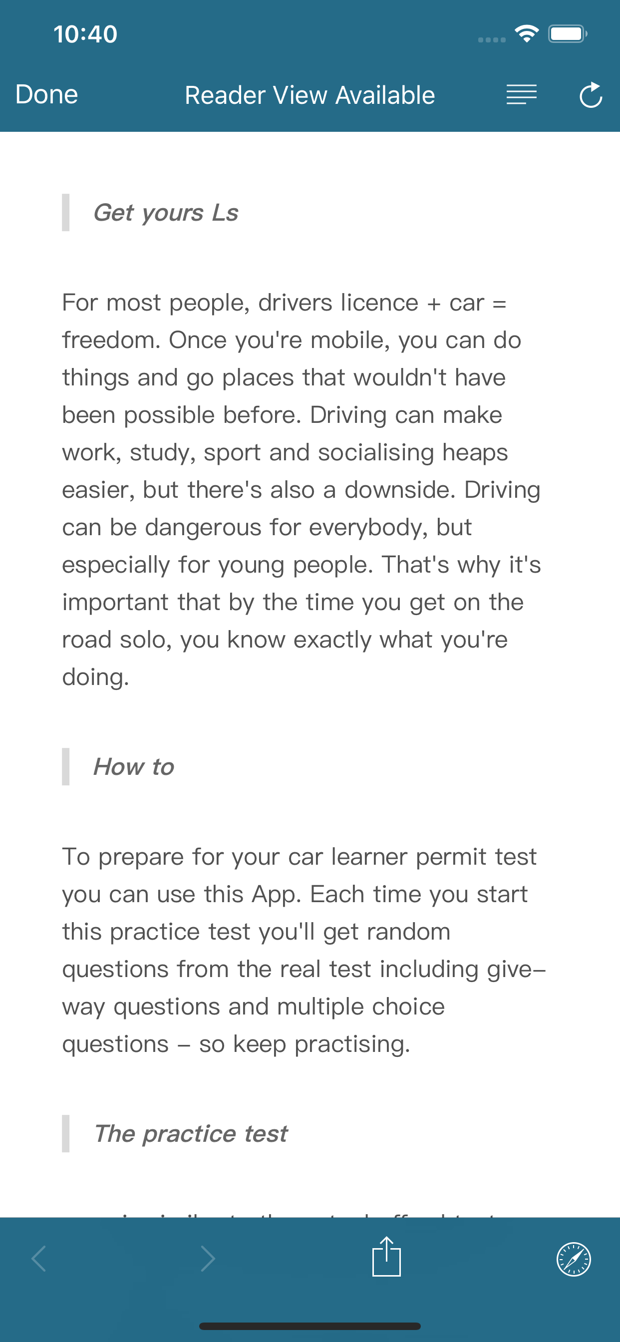 Driver licence test QLD Lite