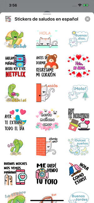 Stickers de saludos en español