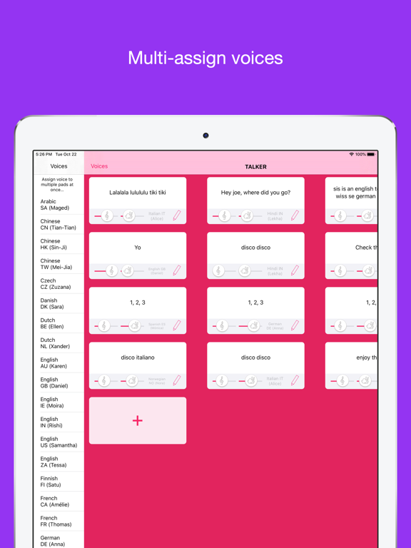 Talker - Text to Speech iPad screenshot 4 - Productivity app