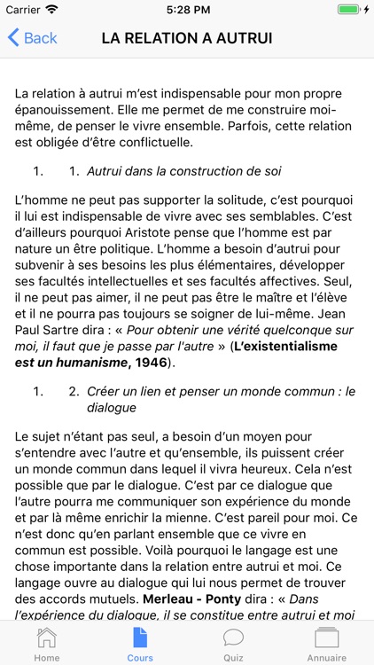 Cours de Philosophie