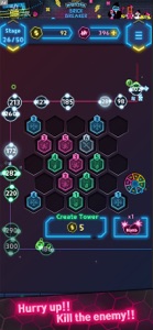 Neon Merge Defense screenshot #3 for iPhone