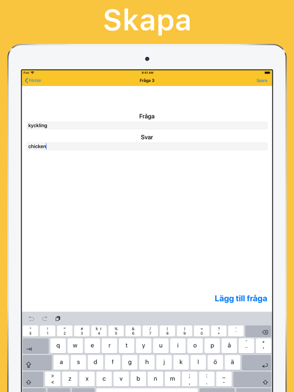 Learn It - Öva på glosor iPad screenshot 1