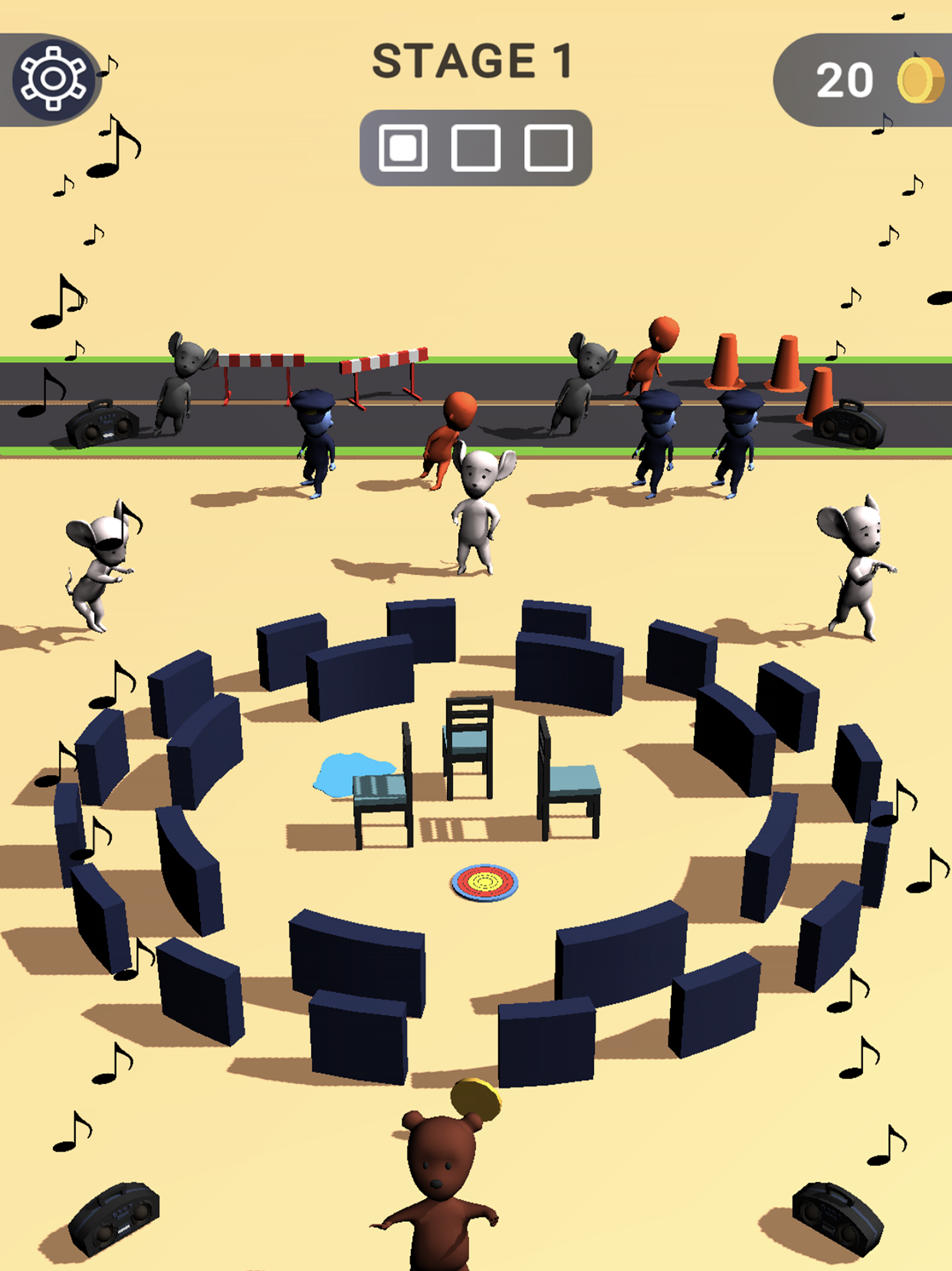 Musical chairs: dji dance game