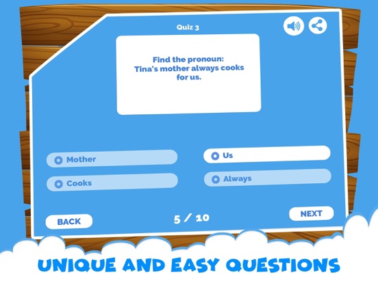 English Grammar Pronouns Quiz iPad screenshot 5 - Education app