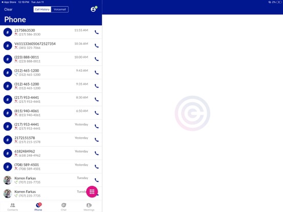 Call One UC iPad screenshot 2 - Business app