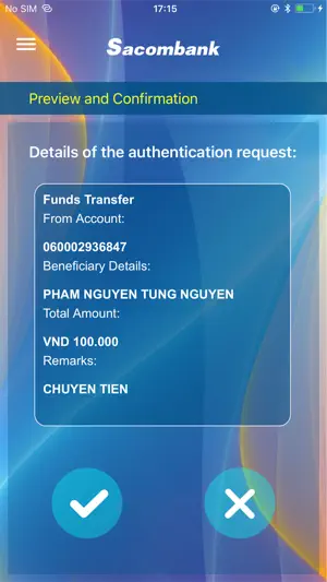 Sacombank mSign screenshot 3