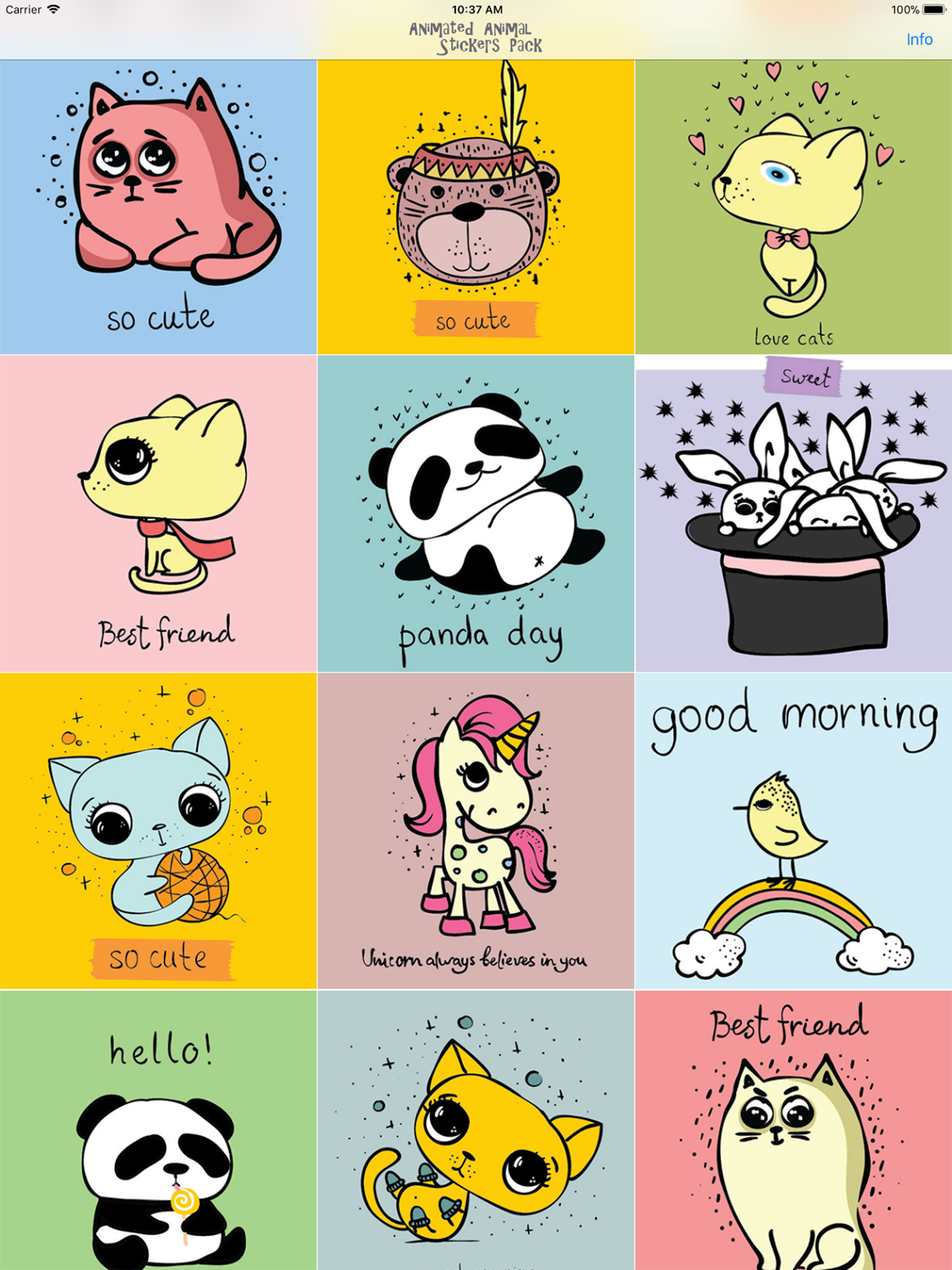 Animated Animal Stickers Pack