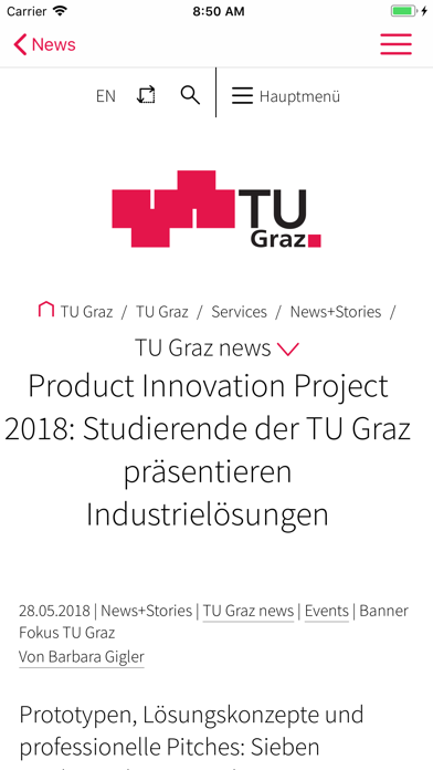 TU Graz Search Screenshot