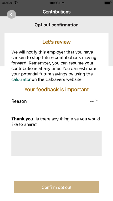 CalSavers Screenshot