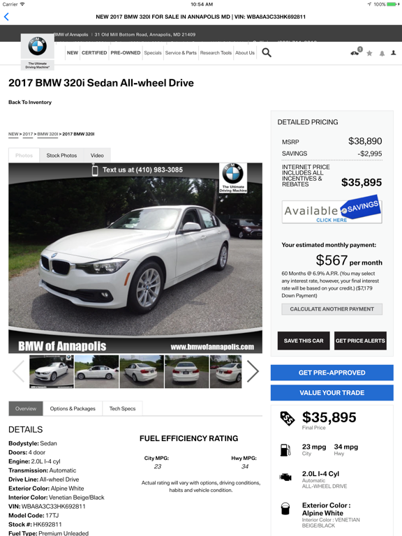 BMW of Annapolis iPad screenshot 4 - Shopping app