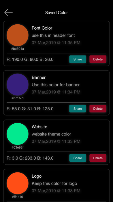 Color Picker Quick Screenshot on iOS