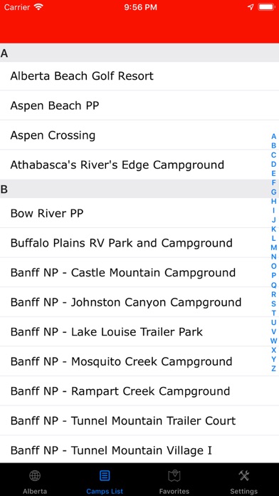 Screenshot #3 pour Alberta – Campgrounds RV Parks