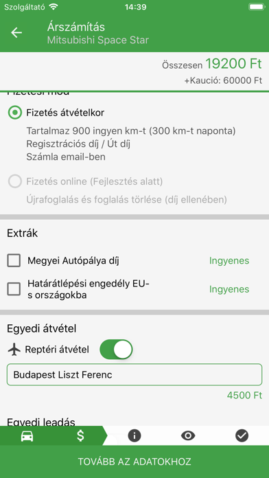Autóbérlés - SinexRent Screenshot