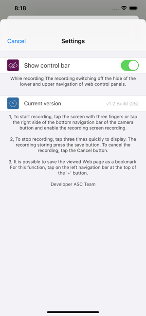 ‎Web Page Screen Recorder Screenshot