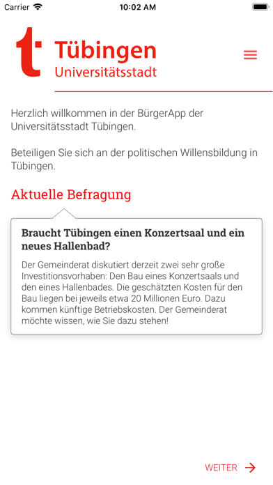 BürgerApp Tübingen Screenshot