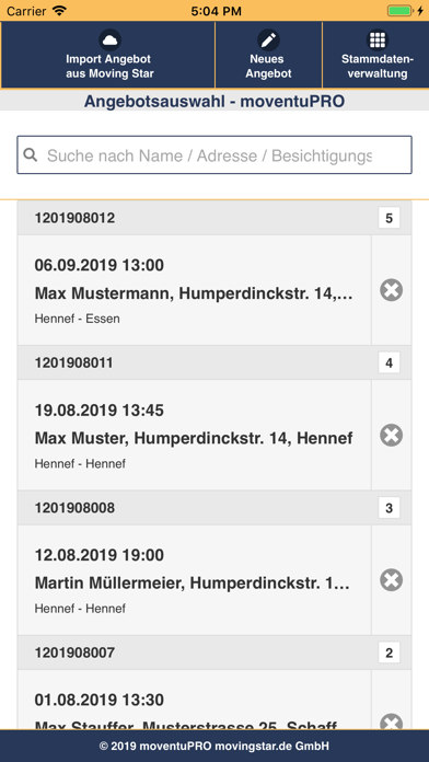 Screenshot #1 pour moventuPRO -Umzugsbesichtigung