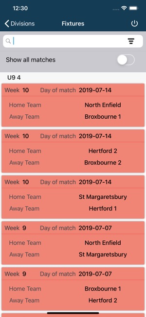 Herts Junior Leagues Results