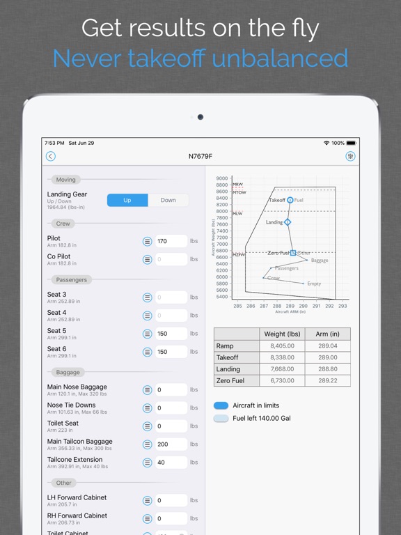 Aviation W&B Calculator screenshot