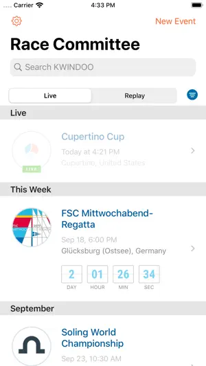 KWINDOO RaceCommittee screenshot 1