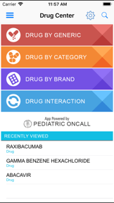 Drug Center - Pediatric Oncall screenshot