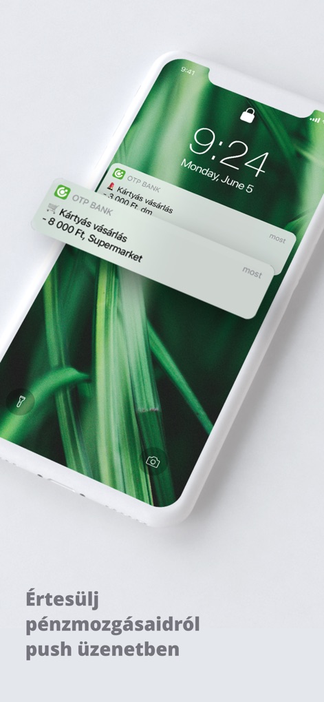 OTP Bank HU - The app keeps users informed with instant push notifications for every card transaction, ensuring timely updates on all account movements.