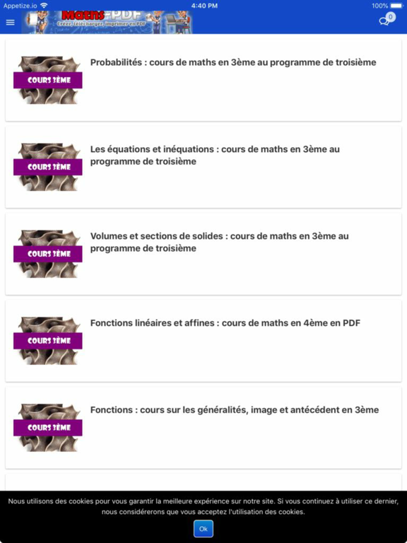 Screenshot #4 pour Maths PDF