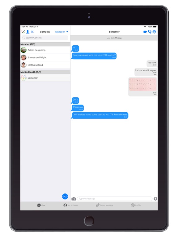U-InTouch iPad screenshot 1 - Medical app