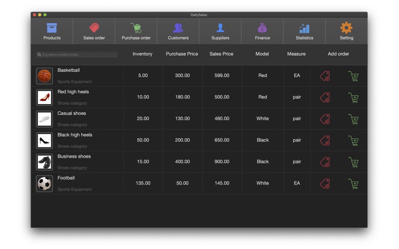 Screenshot #1 pour Daily Sales-Inventory manager