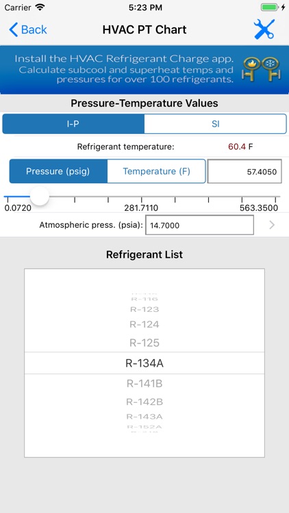 HVAC PT Chart