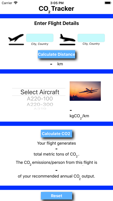 CO2 Tracker iPhone screenshot 1 - Travel app