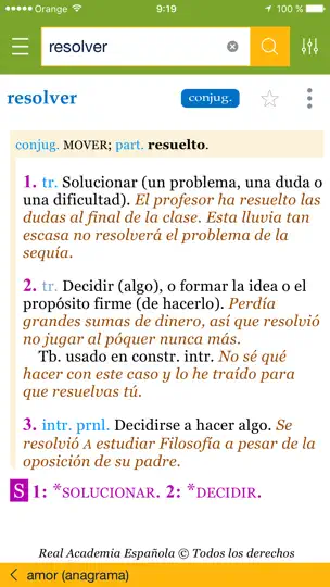 Captura de pantalla de Diccionario Del Estudiante en iPhone 3