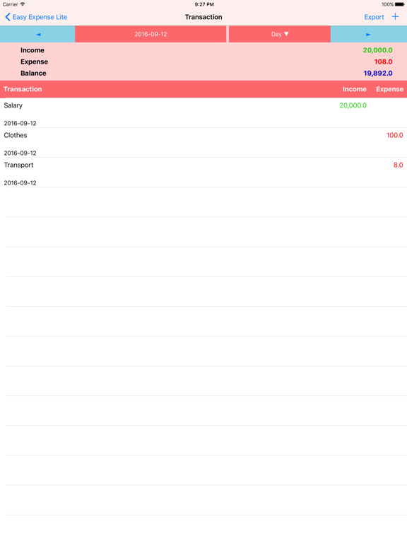 Screenshot #5 pour Easy Expense Lite