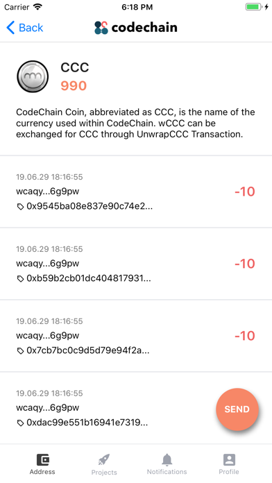 CodeChain Wallet screenshot