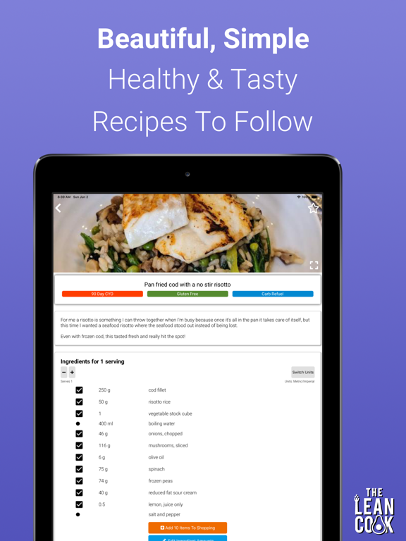 The Lean Cook Healthy Recipes iPad screenshot 2 - Food & Drink app