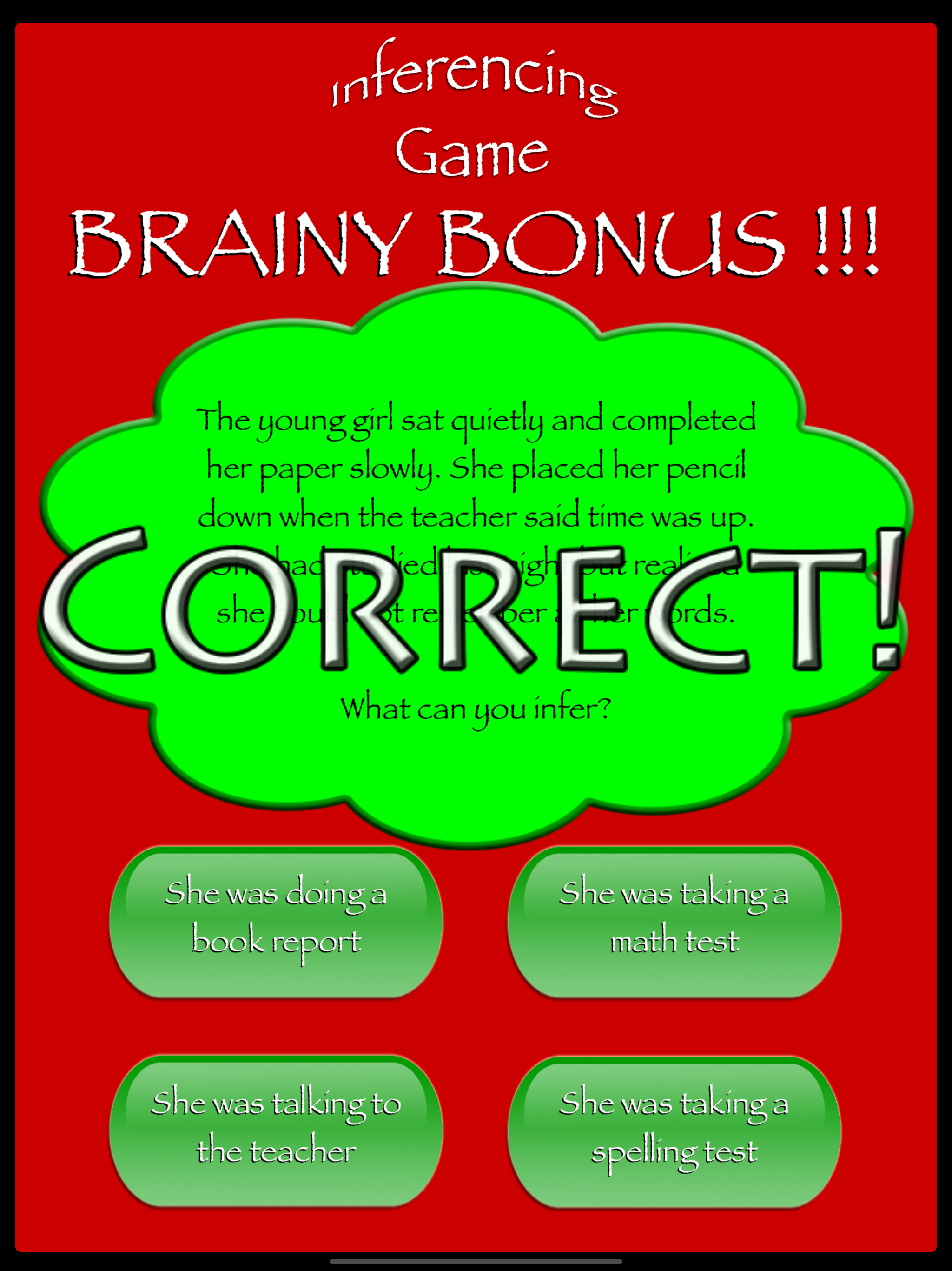 Brainy Skills Inferencing Game