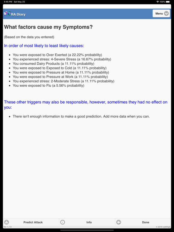 Screenshot #6 pour Rheumatoid Arthritis Diary