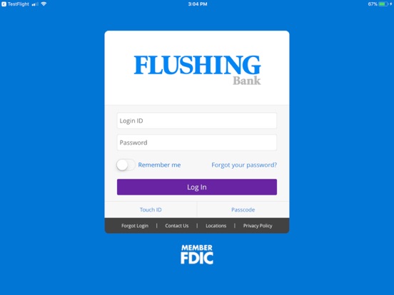 Flushing Bank Mobile Banking iPad screenshot 1 - Finance app