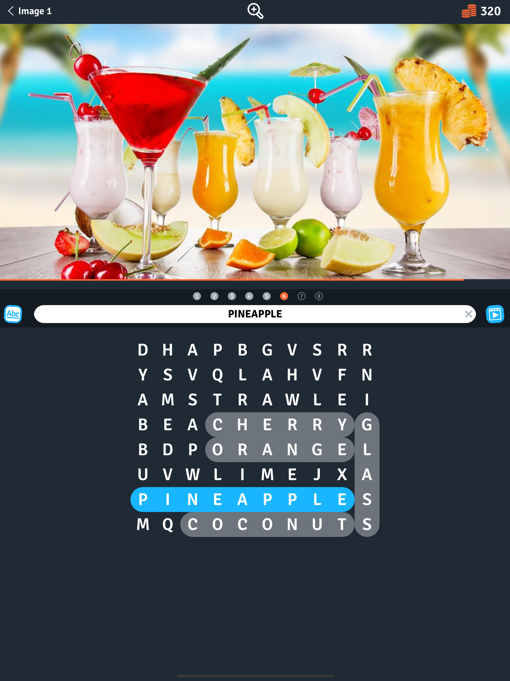8 Words Search in a photo