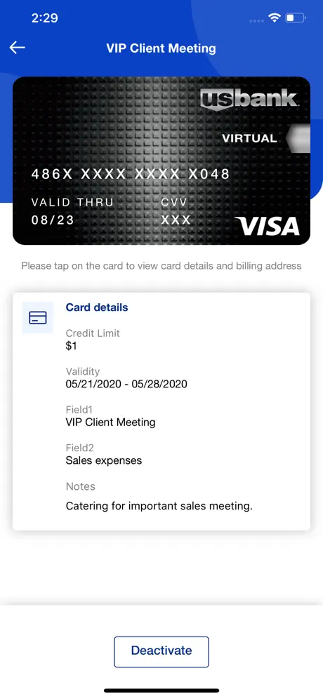 U.S. Bank Instant Card™