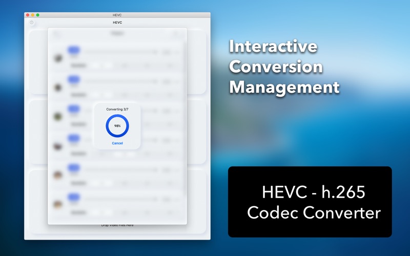 How to cancel & delete hevc : convert h.265 and h.264 1