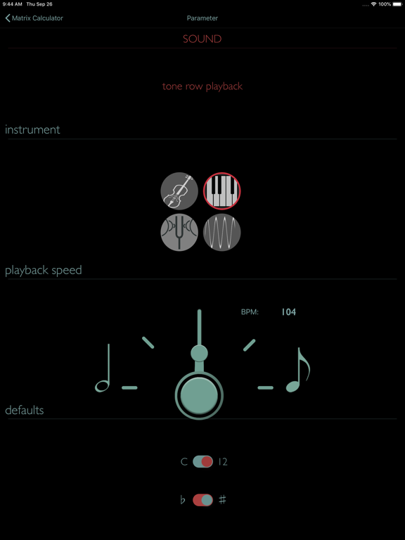 Post Tonal Calculator iPad screenshot 3 - Music app