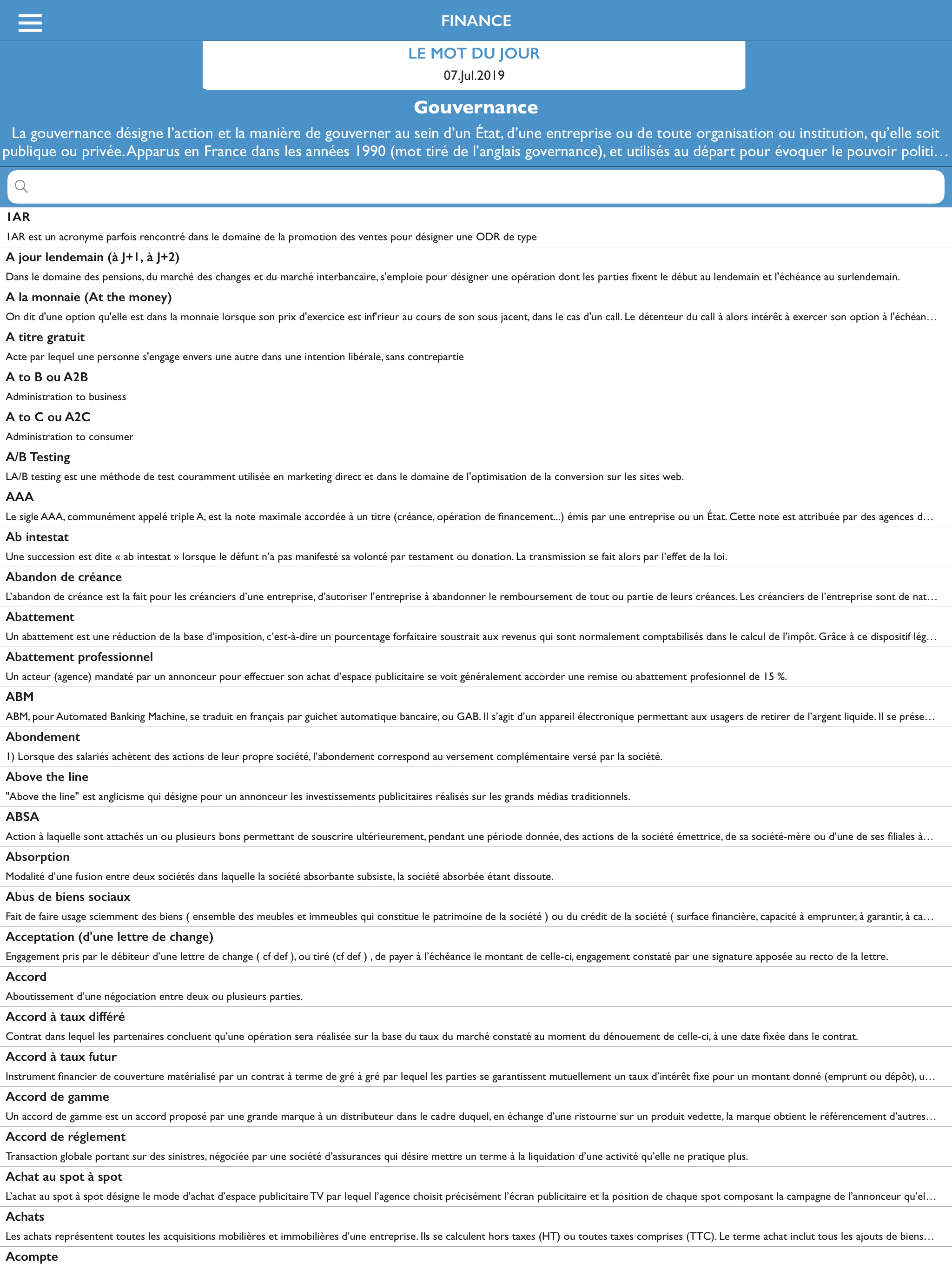 Finance dictionnaire économiqu screenshot 4
