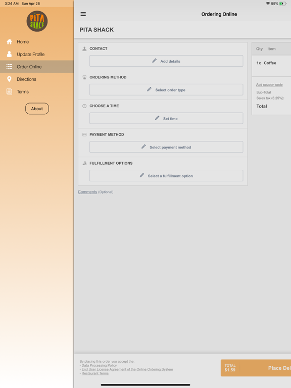 Pita Shack Pflugerville iPad screenshot 7 - Food & Drink app