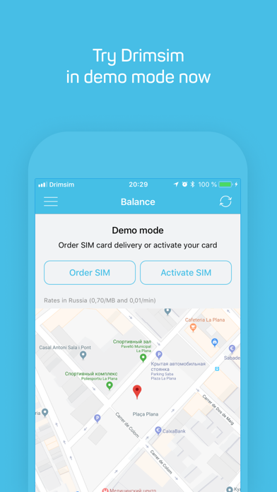 Drimsim — international calls Screenshot