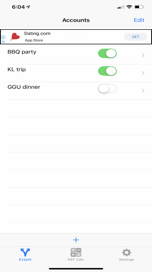 #2. EzSplit (iOS) By: Tong-Chai Siew